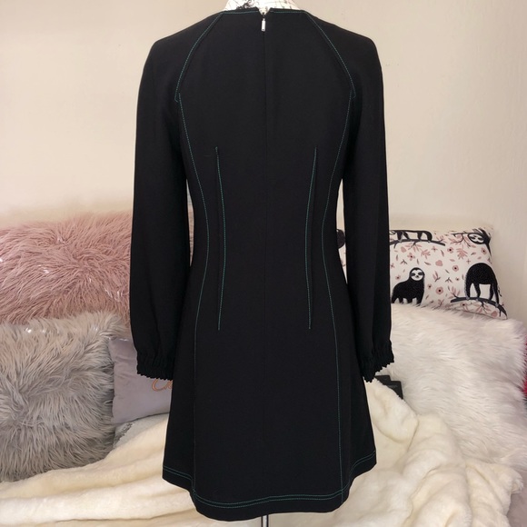 JASON WU BLACK SHIFT TOP STITCH DRESS - Picture 7 of 8